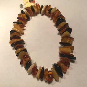 New Genuine Amber Bracelet Mixed-Cognac, Honey, Yellow, Brown